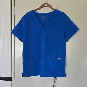 Figs Royal Blue V-Neck Scrub Top